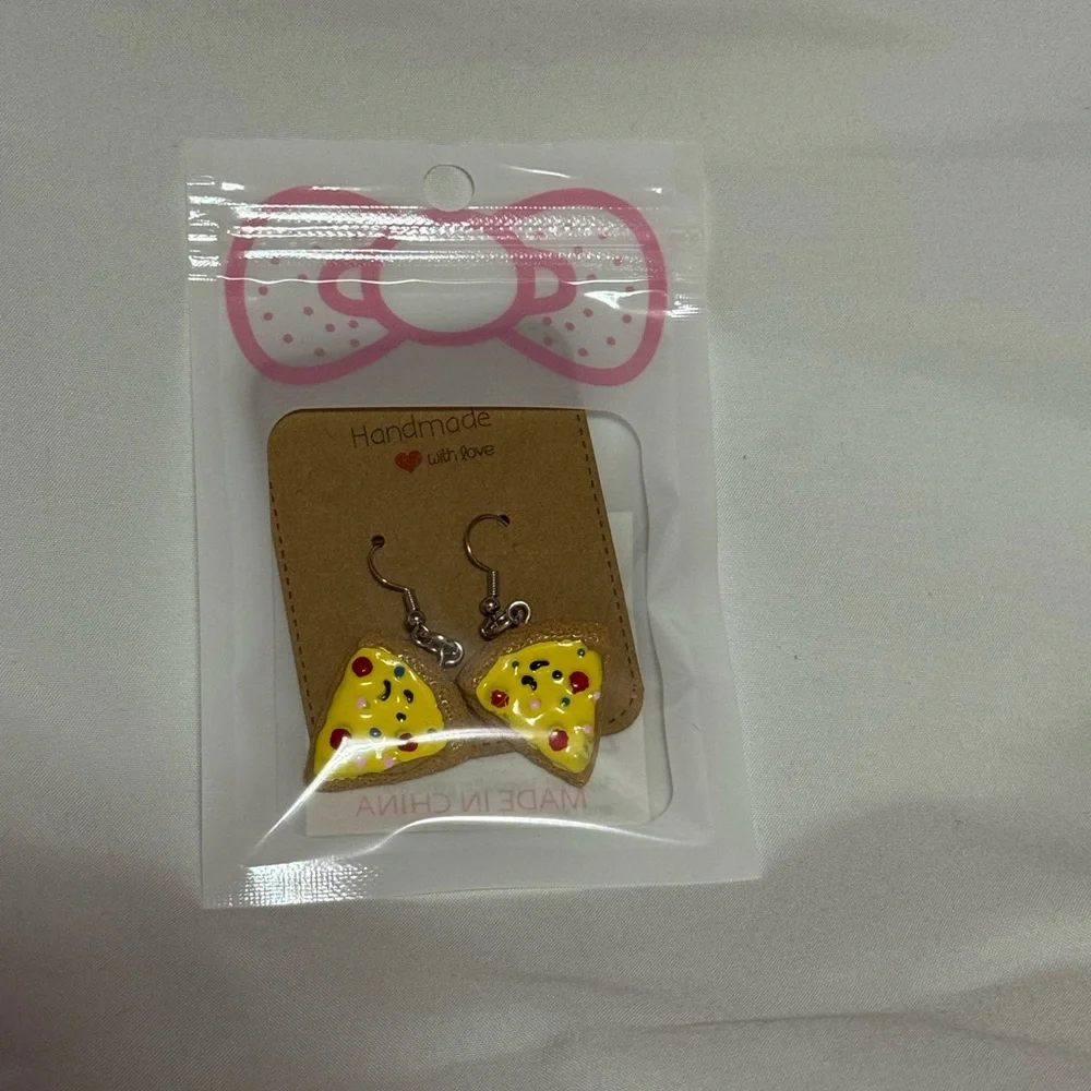 Handmade Pizza Slice Earrings